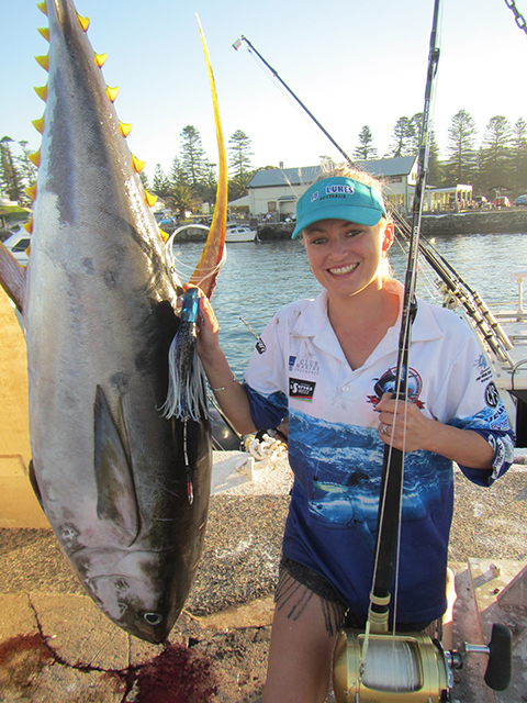 ANGLER: Chrissy Meneghal SPECIES: Yellowfin Tuna
 WEIGHT: 66kg LURE: 11" JB Lures Medium Mongrel
